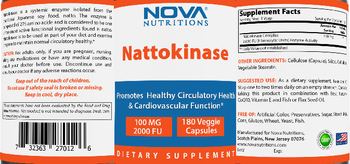Nova Nutritions Nattokinase 100 mg 2000 FU - supplement