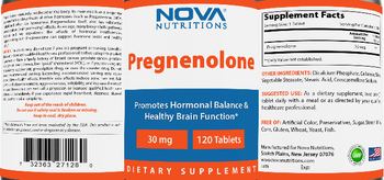 Nova Nutritions Pregnenolone 30 mg - supplement