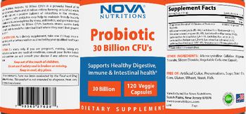Nova Nutritions Probiotic 30 Billion CFU's - supplement