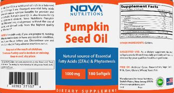 Nova Nutritions Pumpkin Seed Oil 1000 mg - supplement