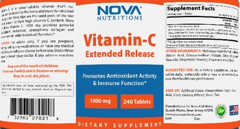 Nova Nutritions Vitamin-C Extended Release 1000 mg - supplement