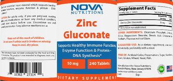 Nova Nutritions Zinc Gluconate 50 mg - supplement