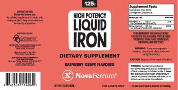 NovaFerrum High Potency Liquid Iron 125 mg Raspberry Grape Flavored - supplement
