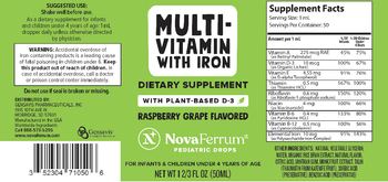 NovaFerrum Pediatric Drops Multi-Vitamin with Iron Raspberry Grape Flavored - supplement