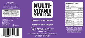 NovaFerrum Pediatric Drops Multi-Vitamin with Iron Raspberry Grape Flavored - supplement