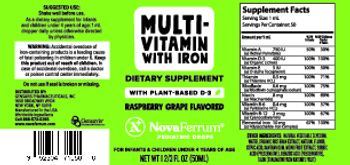 NovaFerrum Pediatric Drops Multi-Vitamin with Iron Raspberry Grape Flavored - supplement