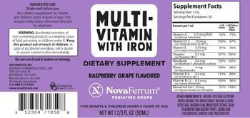 NovaFerrum Pediatric Drops Multivitamin with Iron Raspberry Grape Flavored - supplement