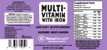 NovaFerrum Pediatric Drops Multivitamin with Iron Raspberry Grape Flavored - supplement