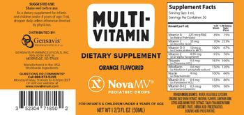 NovaMV Pediatric Drops Multi-Vitamin Orange Flavored - supplement