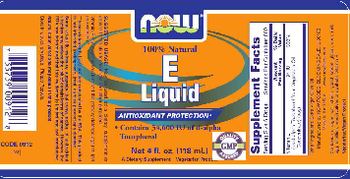 NOW 100% Natural E Liquid - supplement