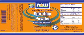 NOW 100% Natural Hawaiian Spirulina Powder - supplement
