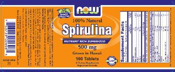 NOW 100% Natural Spirulina 500 mg - supplement