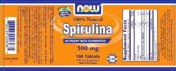 NOW 100% Natural Spirulina 500 mg - supplement