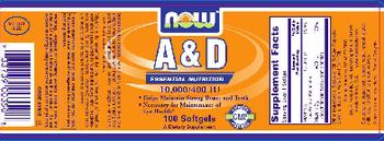 NOW A & D 10,000/400 IU - supplement