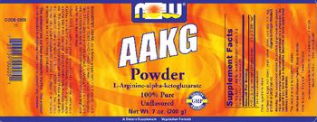 NOW AAKG Powder Unflavored - supplement