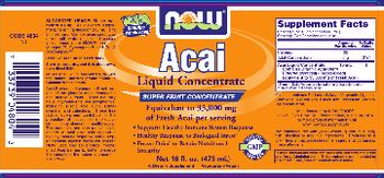 NOW Acai Liquid Concentrate - supplement