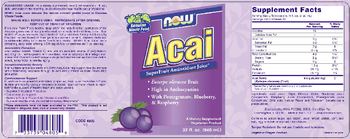 NOW Acai SuperFruit Antioxidant Juice - supplement