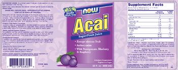 NOW Acai SuperFruit Juice - supplement