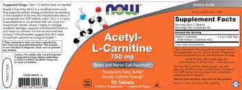 NOW Acetyl-L-Carnitine 750 mg - supplement