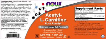 NOW Acetyl-L-Carnitine Pure Powder - supplement