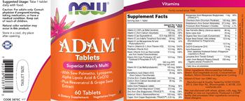 NOW ADAM Tablets - supplement