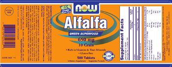 NOW Alfalfa 650 mg 10 Grain - supplement