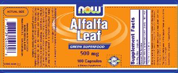 NOW Alfalfa Leaf 500 mg - supplement