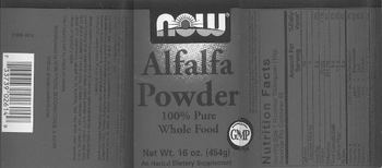 NOW Alfalfa Powder - an herbal supplement