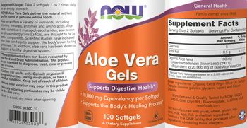 NOW Aloe Vera Gels - supplement