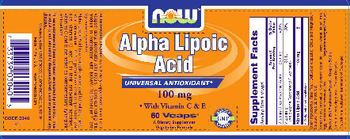 NOW Alpha Lipoic Acid 100 mg - supplement