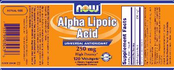 NOW Alpha Lipoic Acid 250 mg - supplement