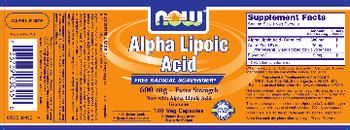 NOW Alpha Lipoic Acid 600 mg - Extra Strength - supplement