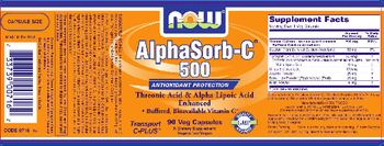 NOW AlphaSorb-C 500 - supplement