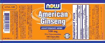 NOW American Ginseng 500 mg 5% Ginsenosides - supplement