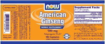 NOW American Ginseng 500 mg - supplement