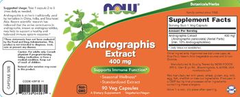 NOW Andrographis Extract 400 mg - supplement