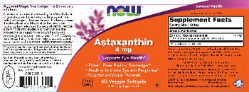 NOW Astaxanthin 4 mg - supplement