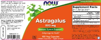 NOW Astragalus 500 mg - supplement