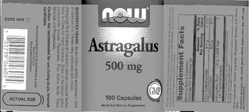 NOW Astragalus 500 mg - supplement