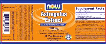 NOW Astragalus Extract 500 mg - supplement