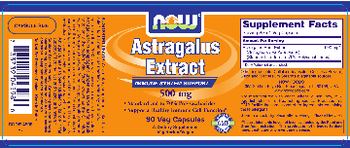 NOW Astragalus Extract 500 mg - supplement