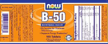 NOW B-50 - supplement