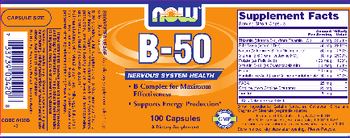 NOW B-50 - supplement