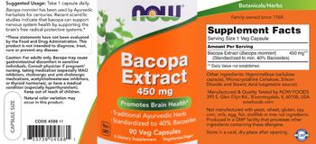 NOW Bacopa Extract 450 mg - supplement