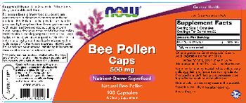 NOW Bee Pollen Caps 500 mg - supplement