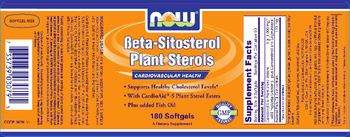 NOW Beta-Sitosterol Plant Sterols - supplement