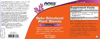 NOW Beta-Sitosterol Plant Sterols - supplement