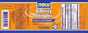 NOW Bilberry Complex - supplement