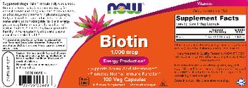 NOW Biotin 1,000 mcg - supplement