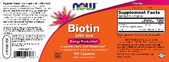 NOW Biotin 1,000 mcg - supplement